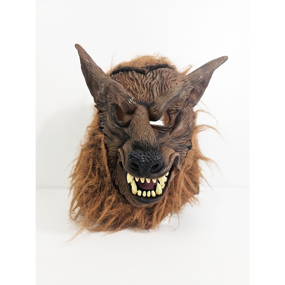 Werewolf Brown Target Wolf Mask Adult Medium Small Faux Fur Halloween Cosplay
